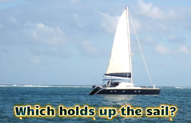 mast holds up the sail