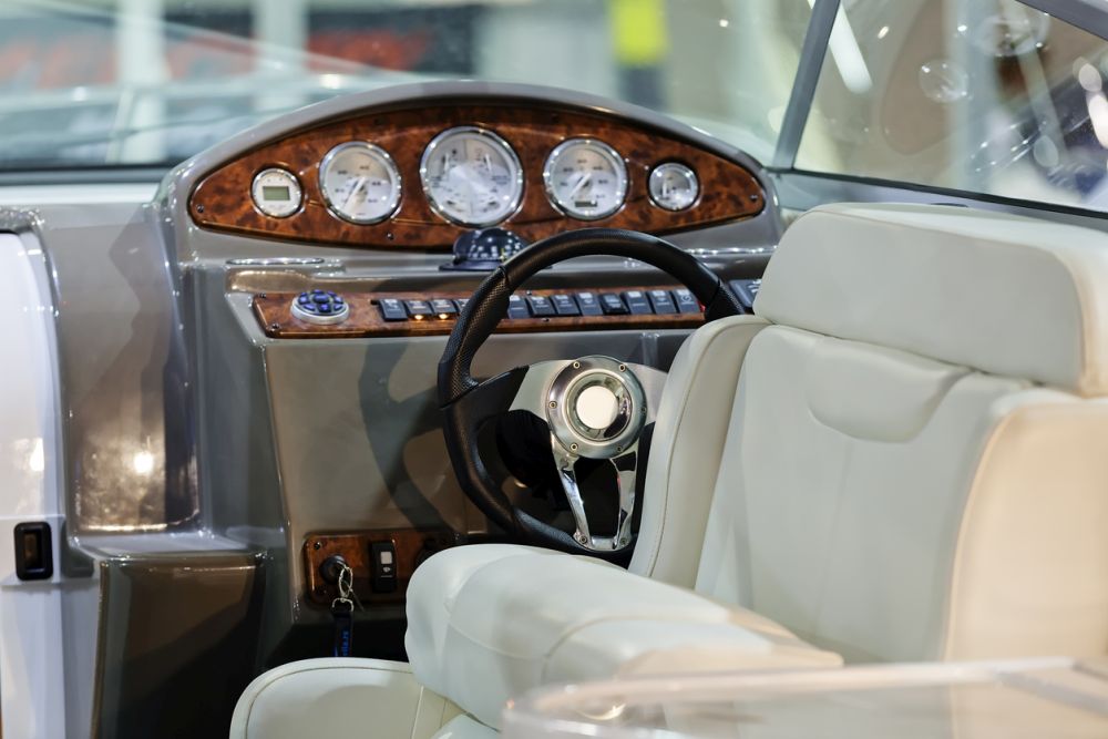 new powerful black steering wheel for boat