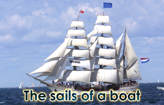 The sails of a boat