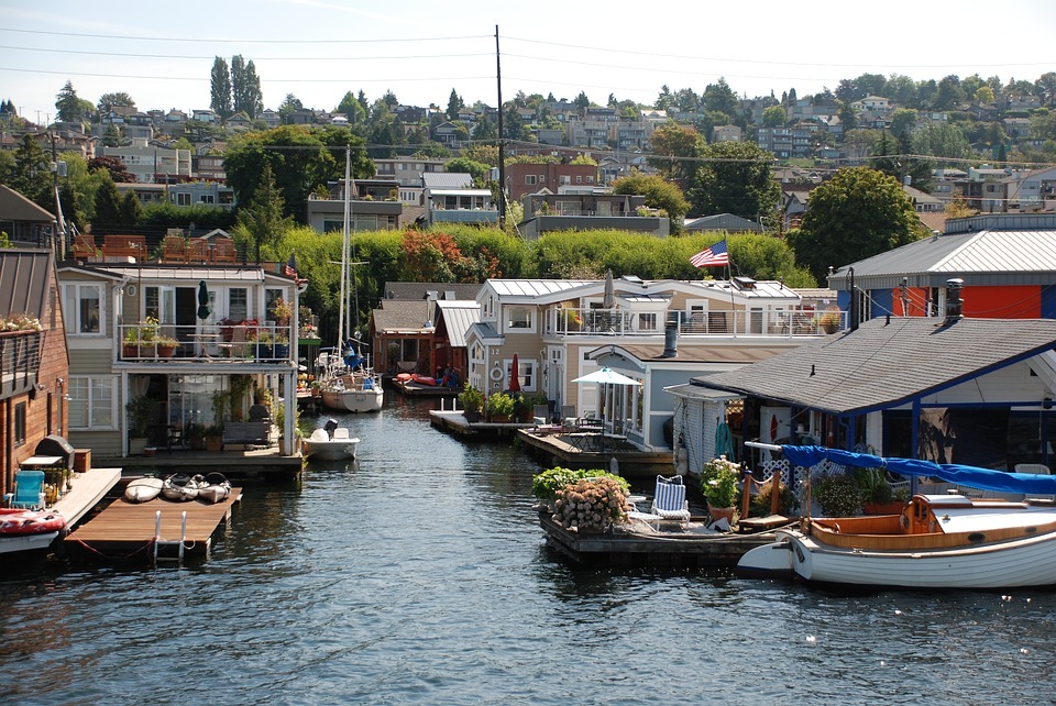 Seattle Lake Architecture Houseboat Union Floating