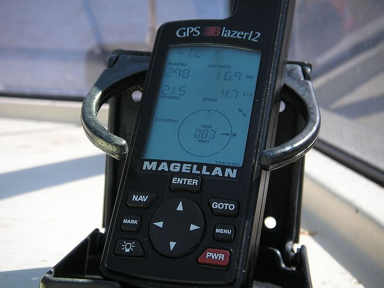 a closeup of a marine GPS